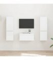 vidaXL TV Cabinet Set 5 pcs High Gloss White Engineered Wood