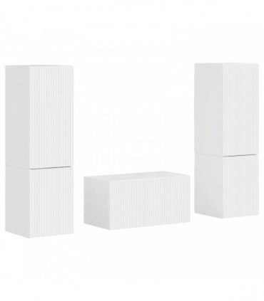 vidaXL TV Cabinet Set 5 pcs High Gloss White Engineered Wood