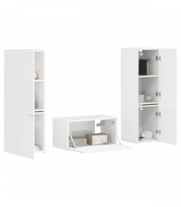 vidaXL TV Cabinet Set 5 pcs High Gloss White Engineered Wood