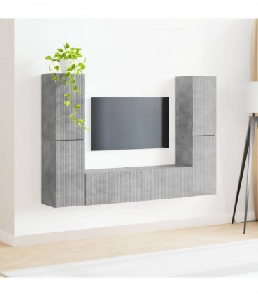 vidaXL TV Cabinet Set 6 pcs 31 x 30 x 60 cm Concrete Grey