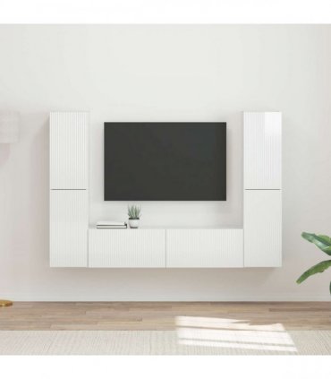 vidaXL TV Cabinet Set 6 pcs 31 x 30 x 60 cm High Gloss White