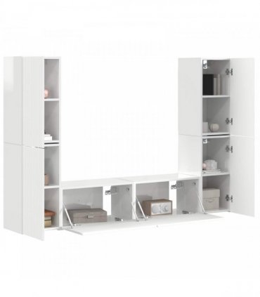 vidaXL TV Cabinet Set 6 pcs 31 x 30 x 60 cm High Gloss White
