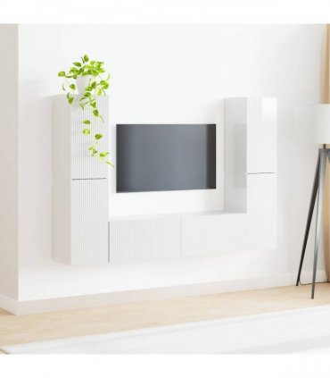 vidaXL TV Cabinet Set 6 pcs 31 x 30 x 60 cm High Gloss White