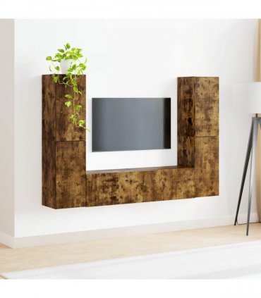 vidaXL TV Cabinet Set 6 pcs 31 x 30 x 60 cm Smoked Oak
