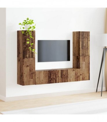vidaXL TV Cabinet Set 6 pcs 31 x 30 x 60 cm Old Wood