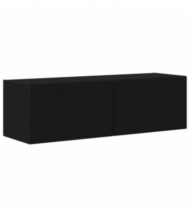 vidaXL TV Cabinet Set 4 pcs Black Engineered Wood
