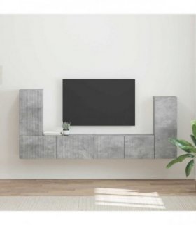 vidaXL TV Cabinet Set 4 pcs Concrete Grey Engineered Wood