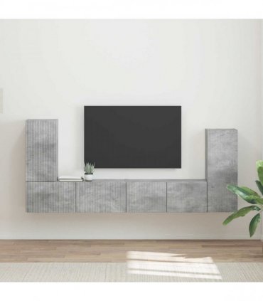 vidaXL TV Cabinet Set 4 pcs Concrete Grey Engineered Wood
