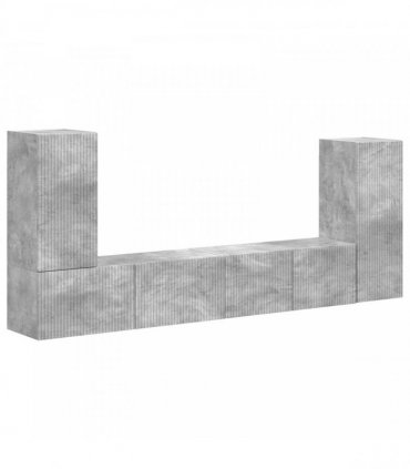vidaXL TV Cabinet Set 4 pcs Concrete Grey Engineered Wood