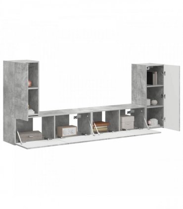 vidaXL TV Cabinet Set 4 pcs Concrete Grey Engineered Wood