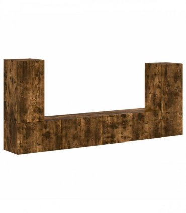 vidaXL TV Cabinet Set 4 pcs Smoked Oak Engineered Wood