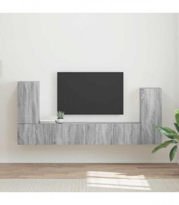 vidaXL TV Cabinet Set 4 pcs Grey Sonoma Engineered Wood