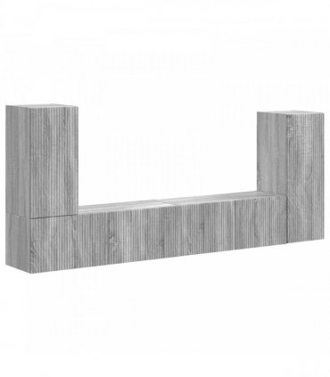 vidaXL TV Cabinet Set 4 pcs Grey Sonoma Engineered Wood