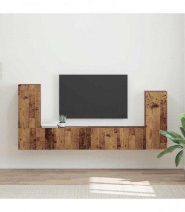 vidaXL TV Cabinet Set 4 pcs Old Wood Engineered Wood