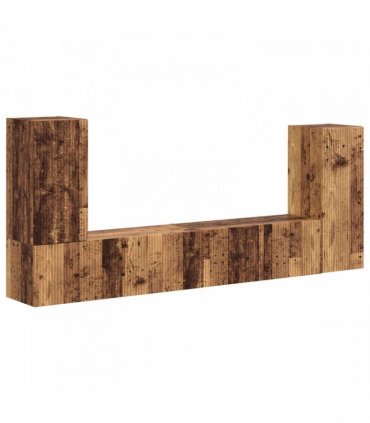 vidaXL TV Cabinet Set 4 pcs Old Wood Engineered Wood