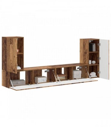vidaXL TV Cabinet Set 4 pcs Old Wood Engineered Wood