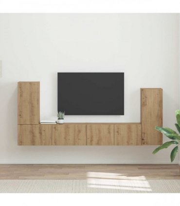 vidaXL TV Cabinet Set 4 pcs Artisan Oak Engineered Wood
