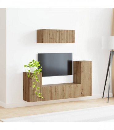vidaXL TV Cabinet Set 4 pcs Artisan Oak Engineered Wood