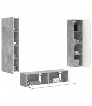 vidaXL TV Cabinet Set 6 pcs 31 x 30 x 60 cm Concrete Grey
