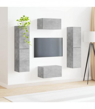 vidaXL TV Cabinet Set 6 pcs 31 x 30 x 60 cm Concrete Grey