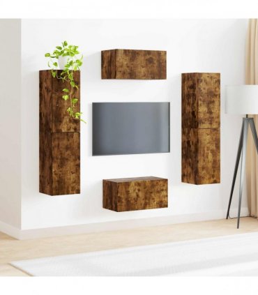 vidaXL TV Cabinet Set 6 pcs 31 x 30 x 60 cm Smoked Oak