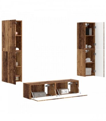 vidaXL TV Cabinet Set 6 pcs 31 x 30 x 60 cm Old Wood