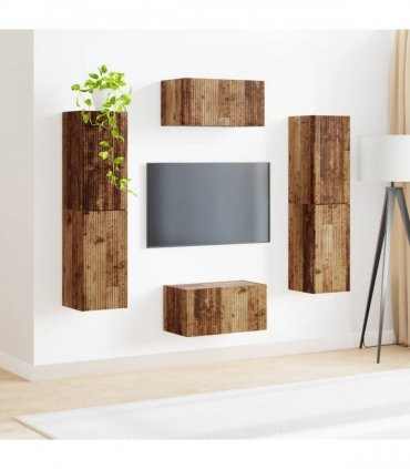 vidaXL TV Cabinet Set 6 pcs 31 x 30 x 60 cm Old Wood