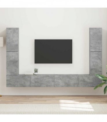 vidaXL TV Cabinet Set 8 pcs 31 x 30 x 60 cm Concrete Grey