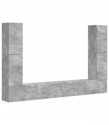 vidaXL TV Cabinet Set 8 pcs 31 x 30 x 60 cm Concrete Grey