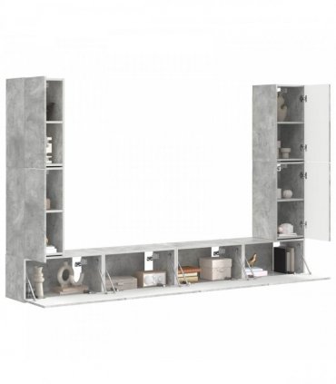 vidaXL TV Cabinet Set 8 pcs 31 x 30 x 60 cm Concrete Grey