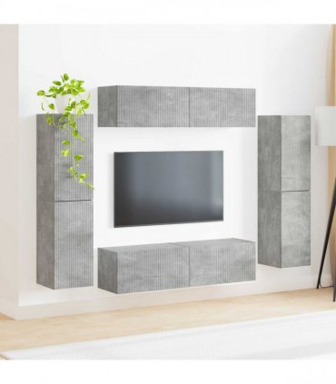 vidaXL TV Cabinet Set 8 pcs 31 x 30 x 60 cm Concrete Grey