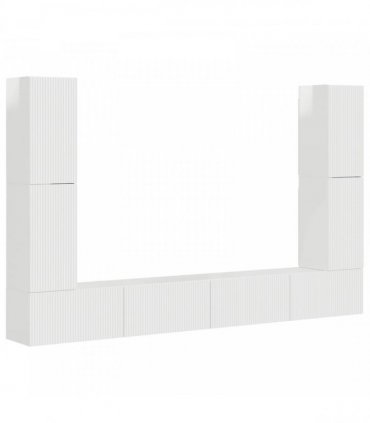 vidaXL TV Cabinet Set 8 pcs 31 x 30 x 60 cm High Gloss White