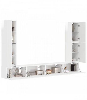 vidaXL TV Cabinet Set 8 pcs 31 x 30 x 60 cm High Gloss White