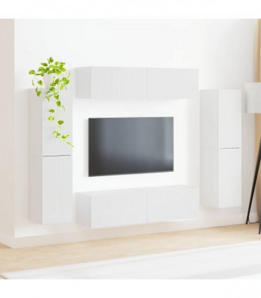 vidaXL TV Cabinet Set 8 pcs 31 x 30 x 60 cm High Gloss White