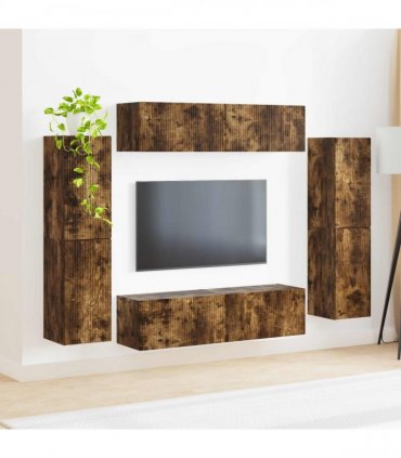 vidaXL TV Cabinet Set 8 pcs 31 x 30 x 60 cm Smoked Oak
