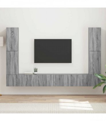 vidaXL TV Cabinet Set 8 pcs 31 x 30 x 60 cm Grey Sonoma