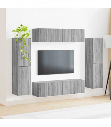 vidaXL TV Cabinet Set 8 pcs 31 x 30 x 60 cm Grey Sonoma