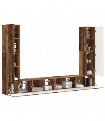 vidaXL TV Cabinet Set 8 pcs 31 x 30 x 60 cm Old Wood