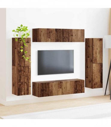 vidaXL TV Cabinet Set 8 pcs 31 x 30 x 60 cm Old Wood