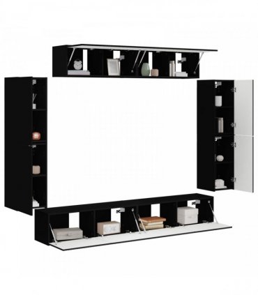 vidaXL TV Cabinet 8 pcs 98 x 31 x 29.5 cm Black