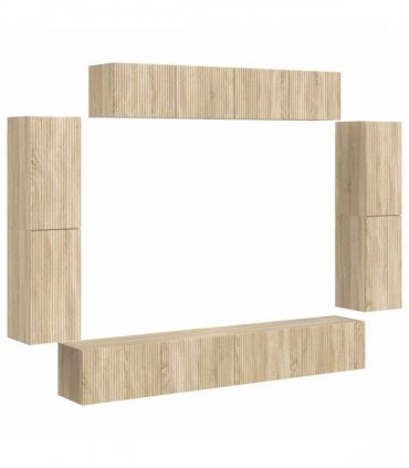 vidaXL TV Cabinet 8 pcs 98 x 31 x 29.5 cm Sonoma Oak