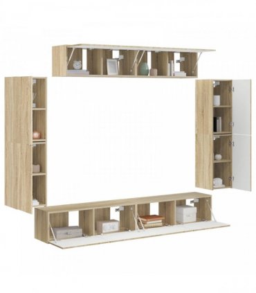 vidaXL TV Cabinet 8 pcs 98 x 31 x 29.5 cm Sonoma Oak