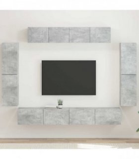 vidaXL TV Cabinet 8 pcs 98 x 31 x 29.5 cm Concrete Grey