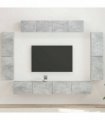 vidaXL TV Cabinet 8 pcs 98 x 31 x 29.5 cm Concrete Grey