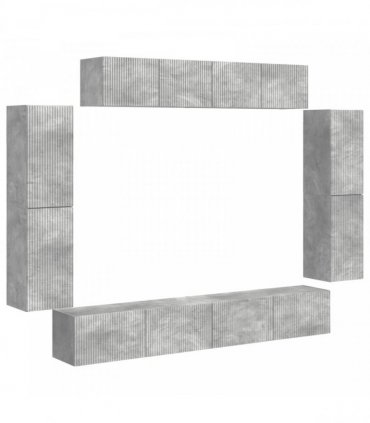 vidaXL TV Cabinet 8 pcs 98 x 31 x 29.5 cm Concrete Grey