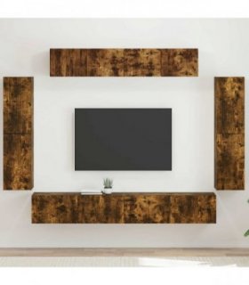vidaXL TV Cabinet 8 pcs 98 x 31 x 29.5 cm Smoked Oak
