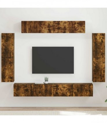 vidaXL TV Cabinet 8 pcs 98 x 31 x 29.5 cm Smoked Oak
