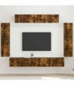 vidaXL TV Cabinet 8 pcs 98 x 31 x 29.5 cm Smoked Oak