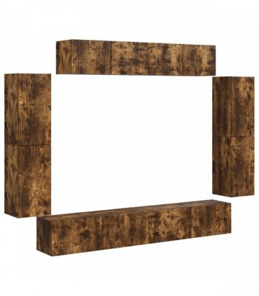 vidaXL TV Cabinet 8 pcs 98 x 31 x 29.5 cm Smoked Oak