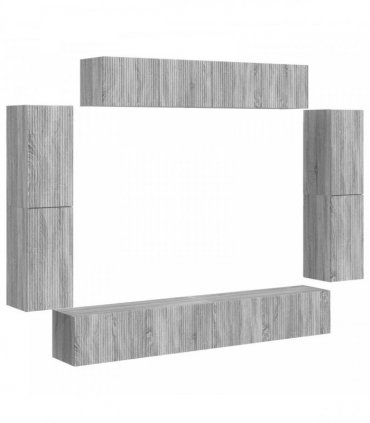 vidaXL TV Cabinet 8 pcs 98 x 31 x 29.5 cm Grey Sonoma
